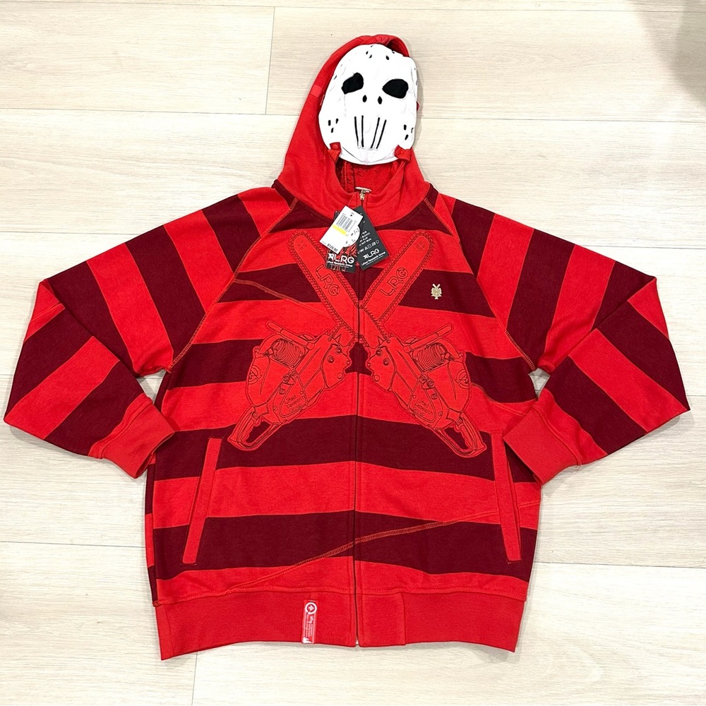 LRG Lifted Research Group Friday The 47th Jason Mask Hoodie Red Men's Medium New